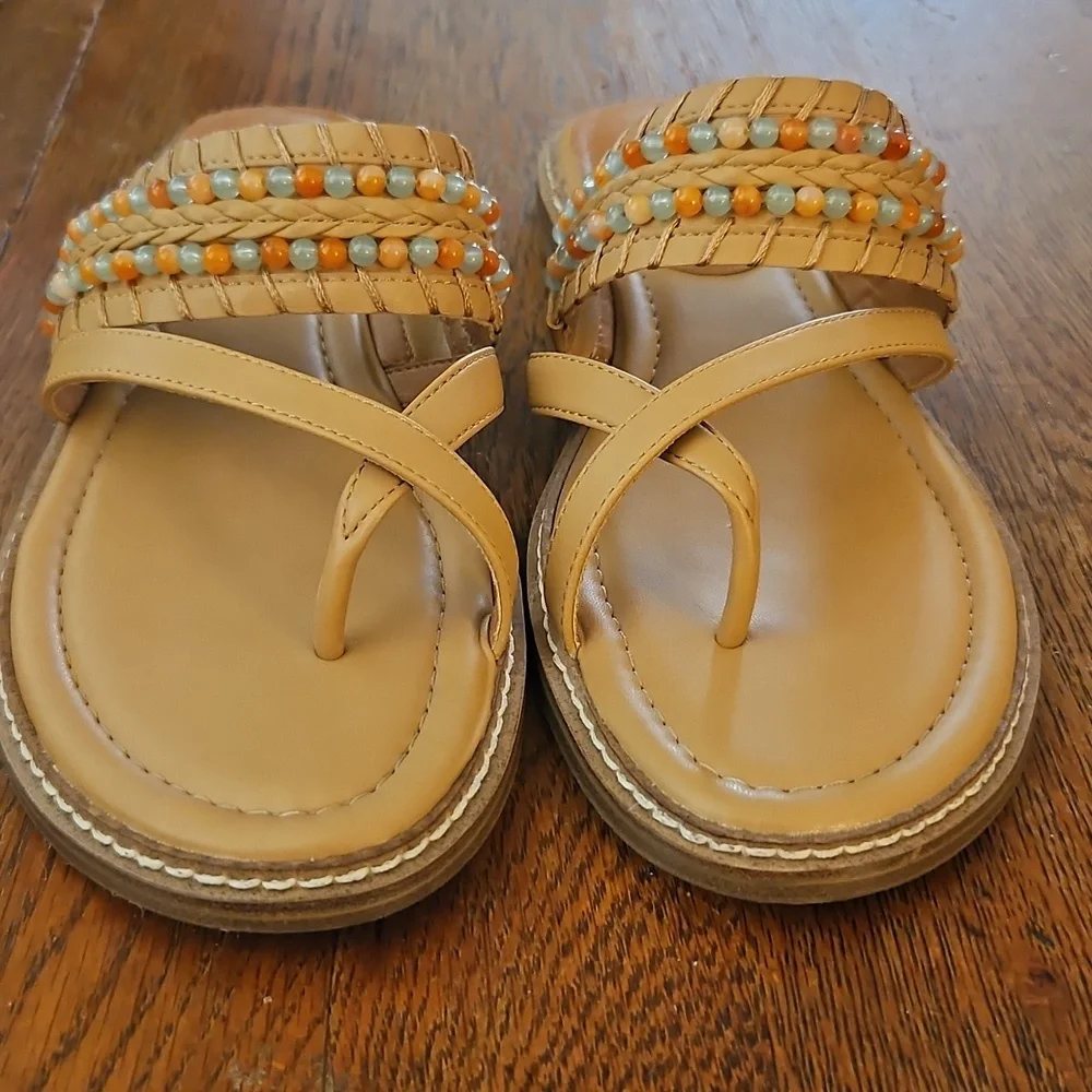 Lucky Brand Tan Beaded Women's Sandals - Picture 3 of 8